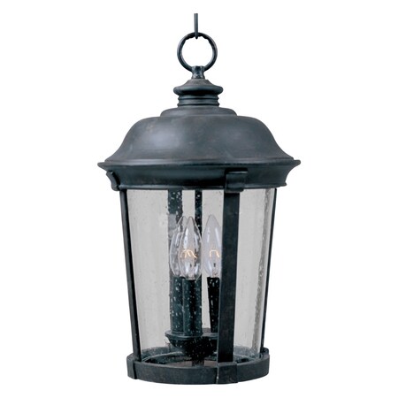 Maxim Three Light Bronze Seedy Glass Hanging Lantern 3028CDBZ